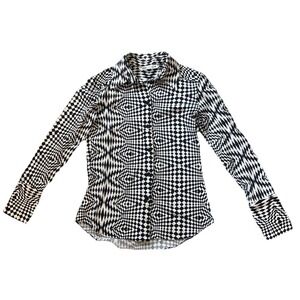 Zara Psychedelic Geometric Y2K Inspired Collared Button-Down Shirt Sz Sm Hippie